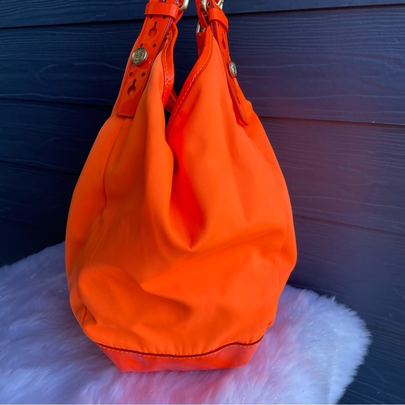 Authentic GIVENCHY Nylon Handbag Neon Shoulder Bag Top Handle Oversized Tote - Picture 3 of 12